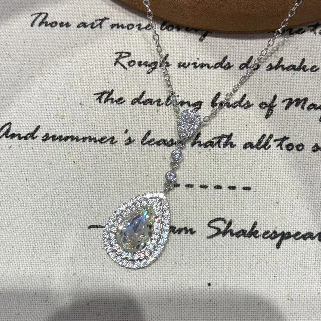 铜合金锆石项链 远远（YY146）【镀真金 高版本】轻奢镶嵌40+5cm