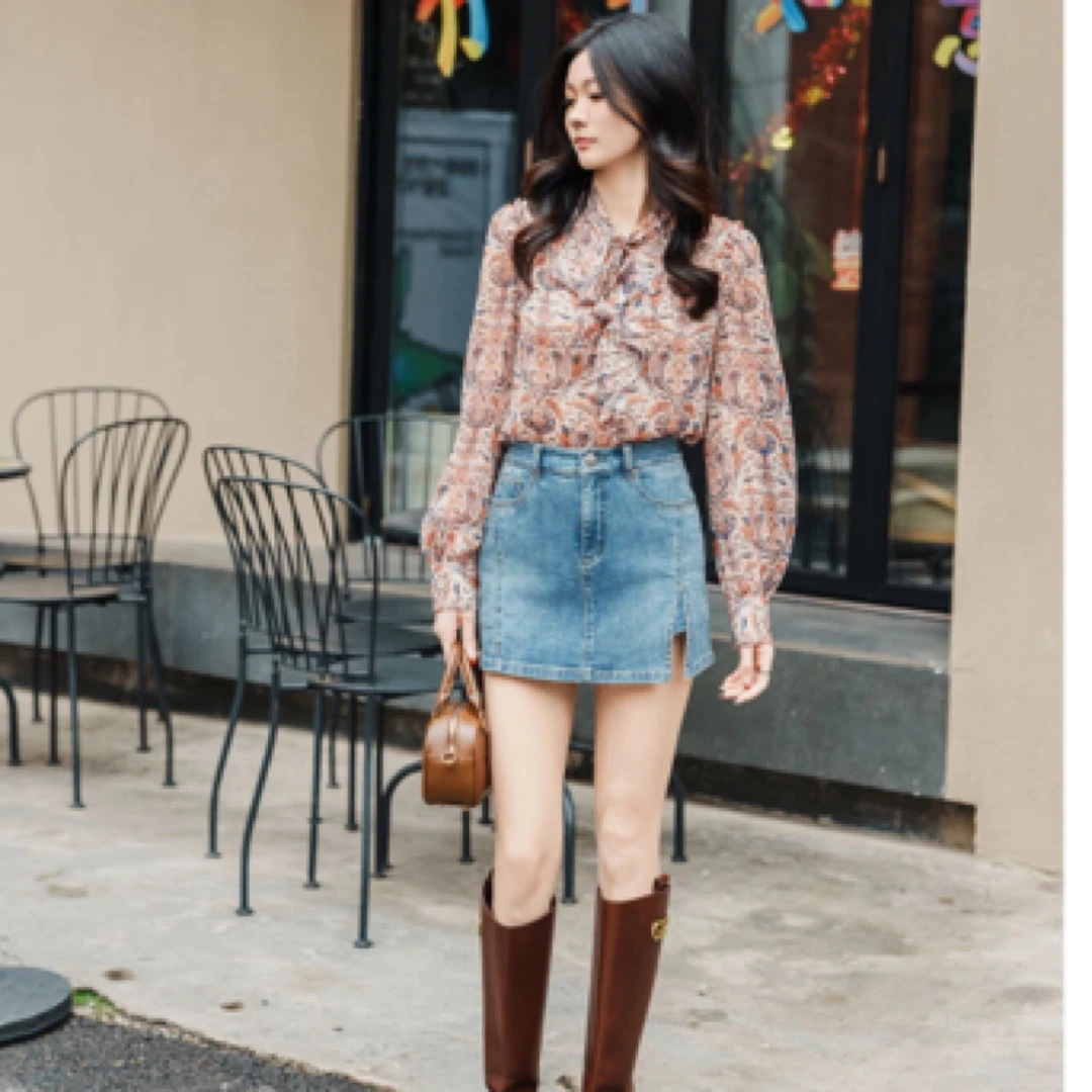 GIRDEAR/哥弟百搭时尚春夏高腰复古显瘦万年牛仔短裤女 1100432