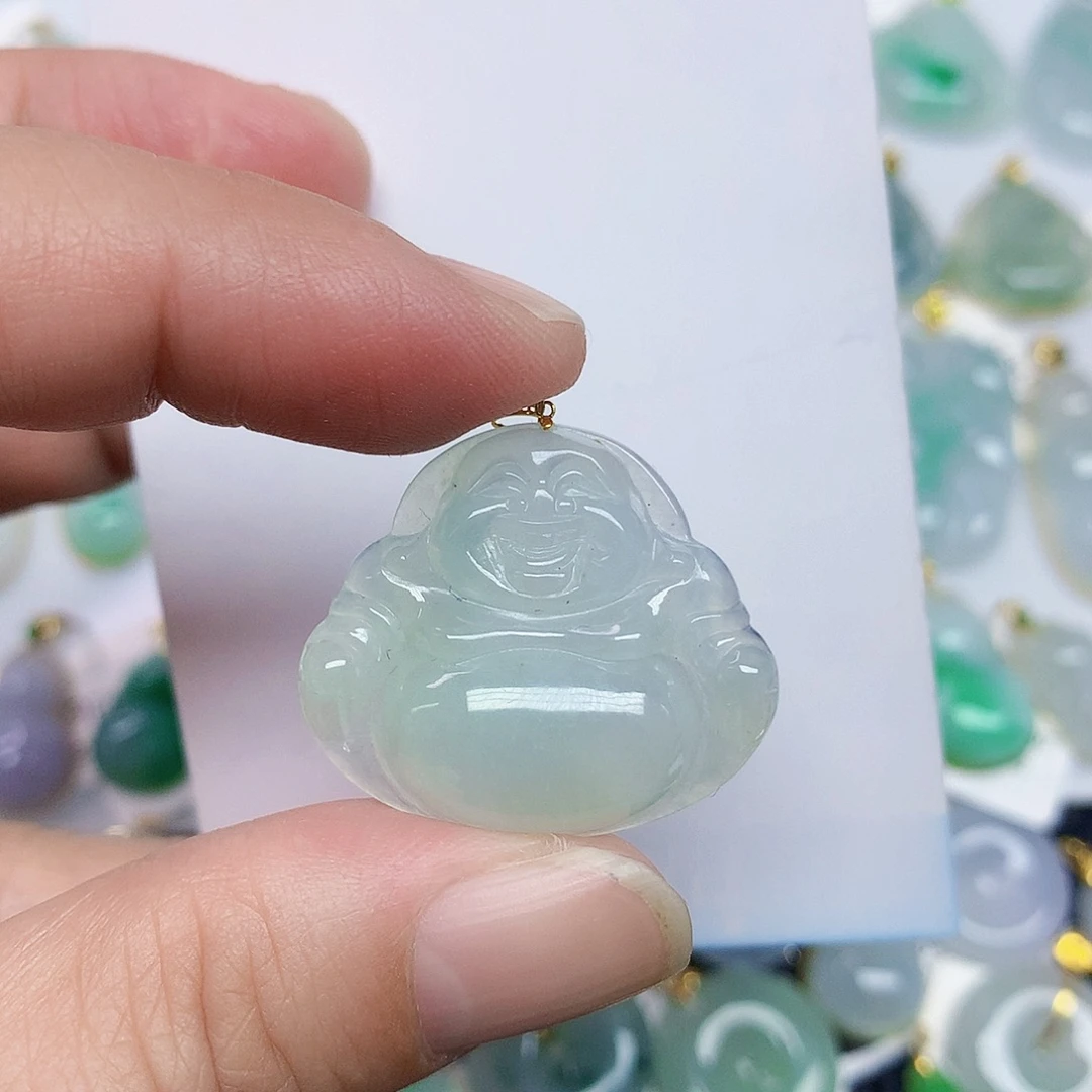 翡翠18K金镶嵌颈饰455677