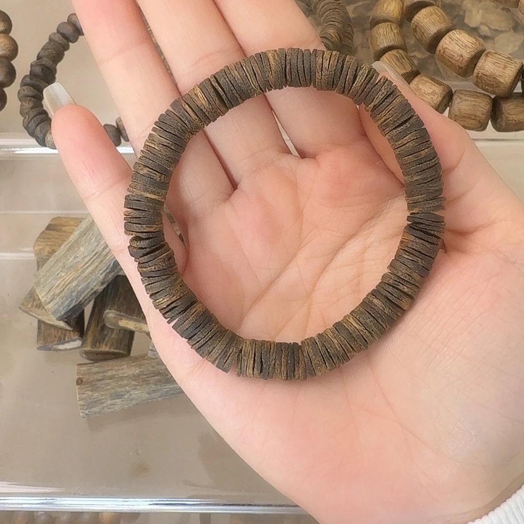 沉香手串奇楠沉香0.8沉水片珠