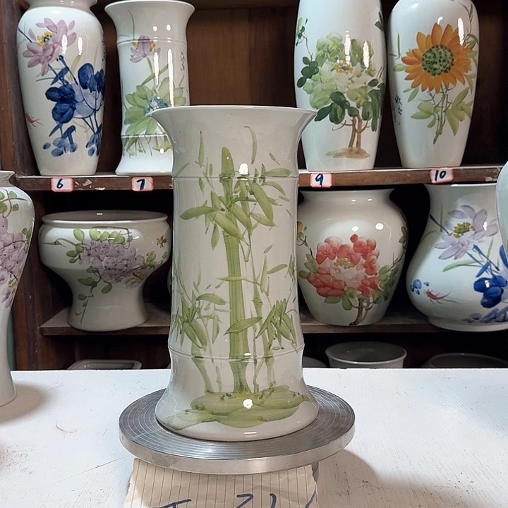 瓶高29绿绿竹子瓷新款陶瓷