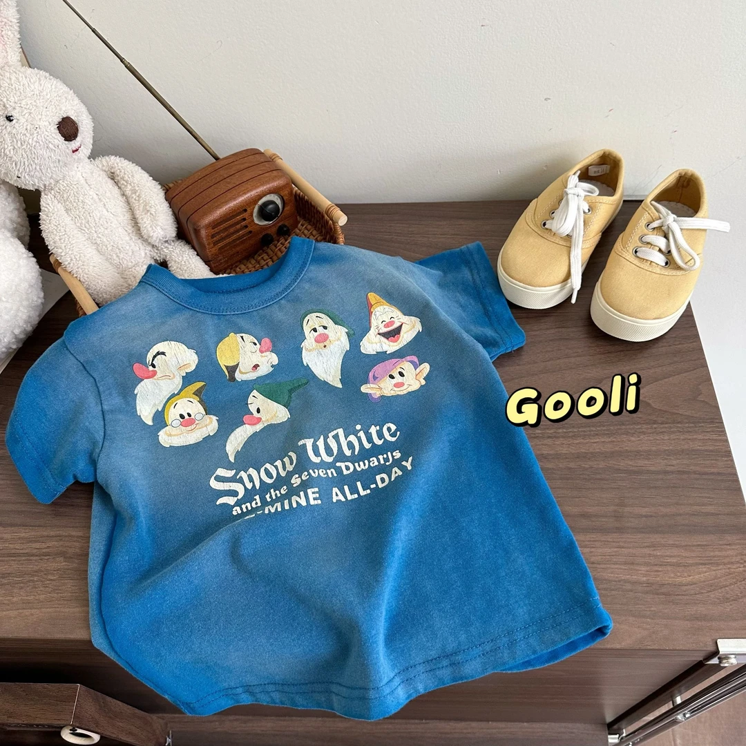 【古里现货】2025夏季新款儿童背心短袖宝宝韩版卡通夏款43008