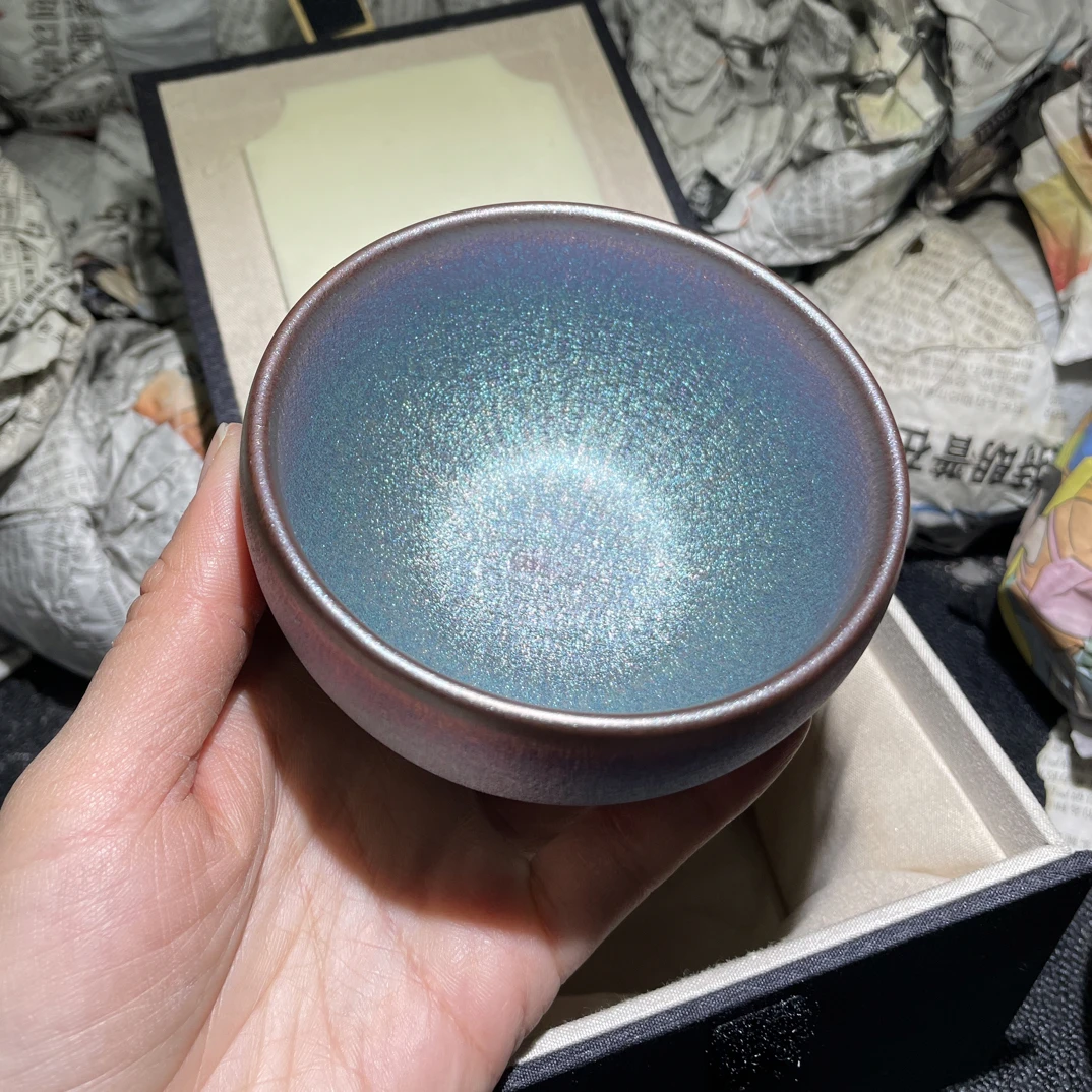 【极光蓝绿糖果杯】建盏主人杯礼盒装