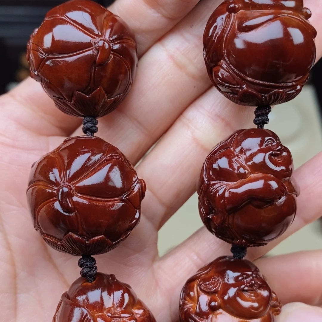 想***菜吊坠橄榄核荷叶弥勒