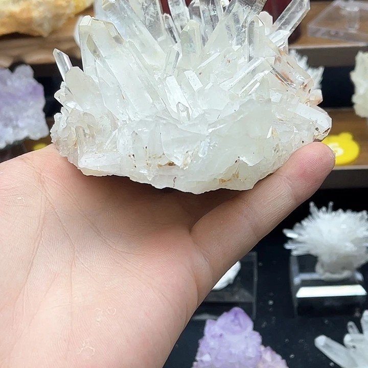 心***月白水晶簇隐山11111