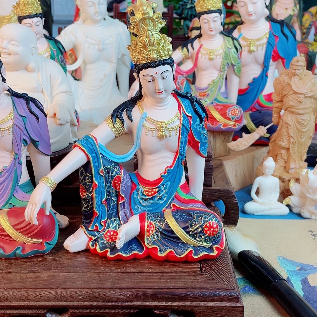 靓***生石材自在观音家居摆件
