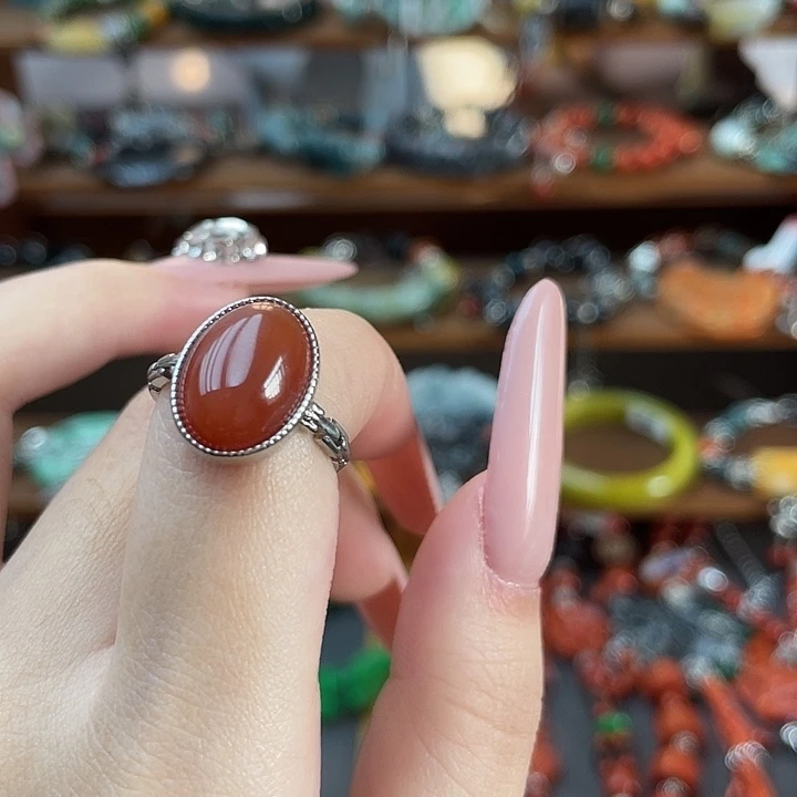 玛瑙/玉髓合金戒指饰品
