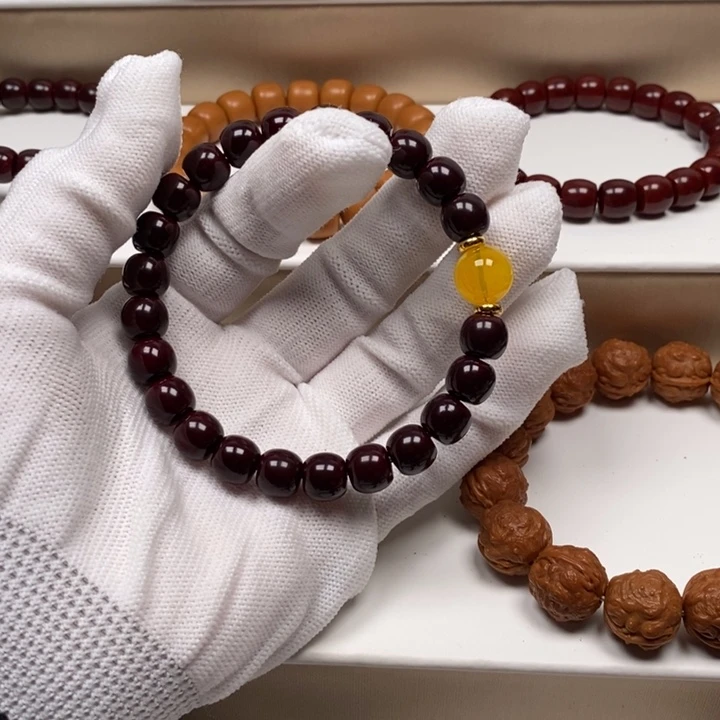 核桃手串/手链布*猴头雕刻