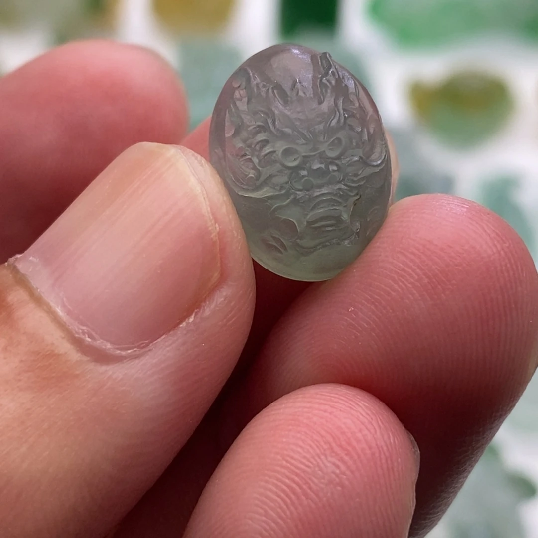 定制翡翠未镶嵌翡翠龙头戒面