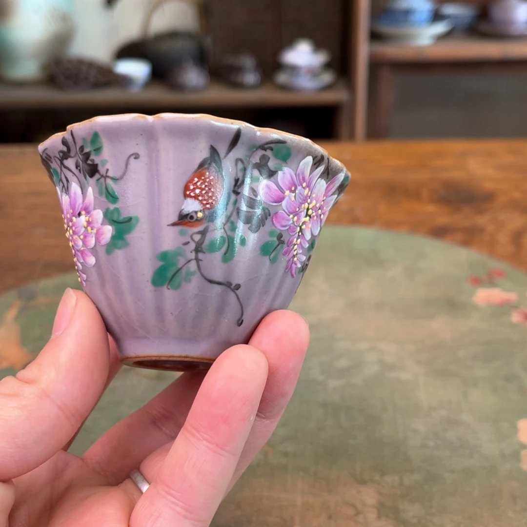 杯柴烧手工手绘陶瓷
