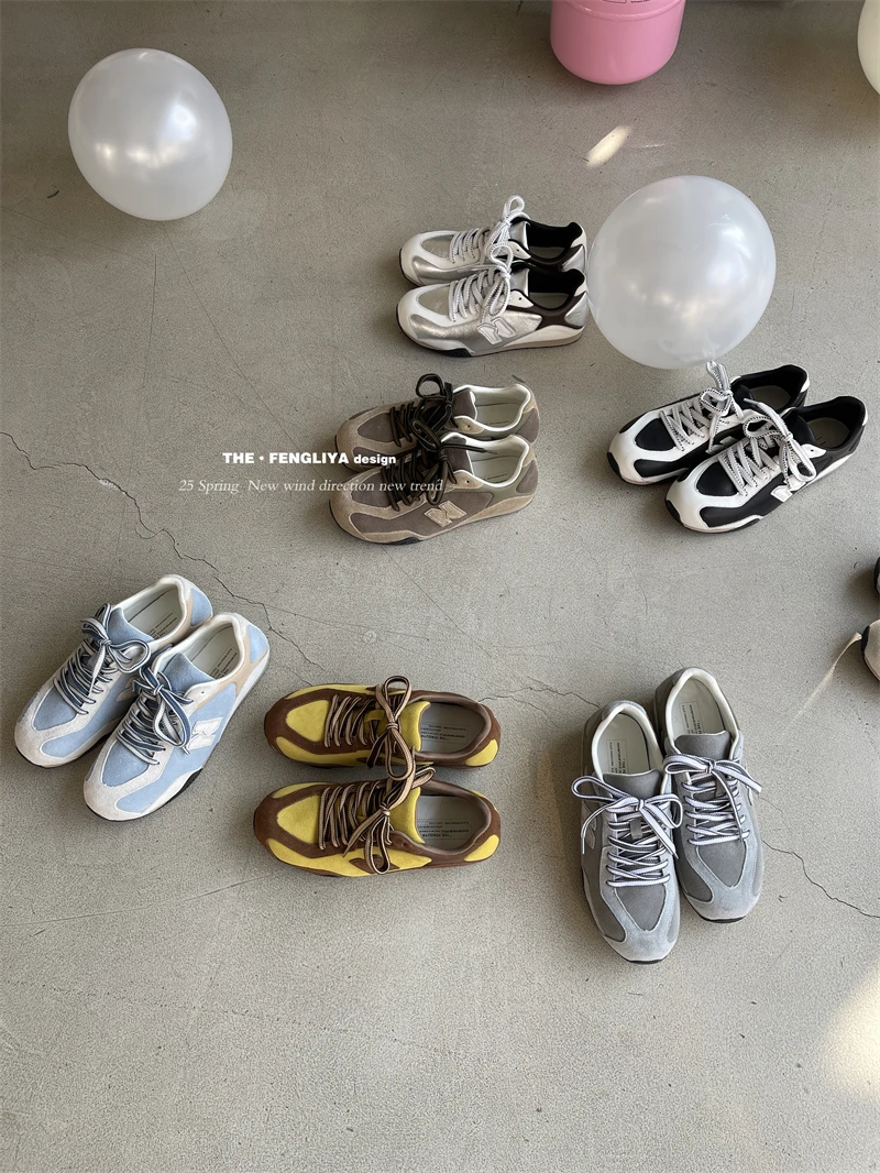 春季真皮系带拼色阿甘鞋运动鞋跑步日常舒适不累脚德训鞋小白鞋
