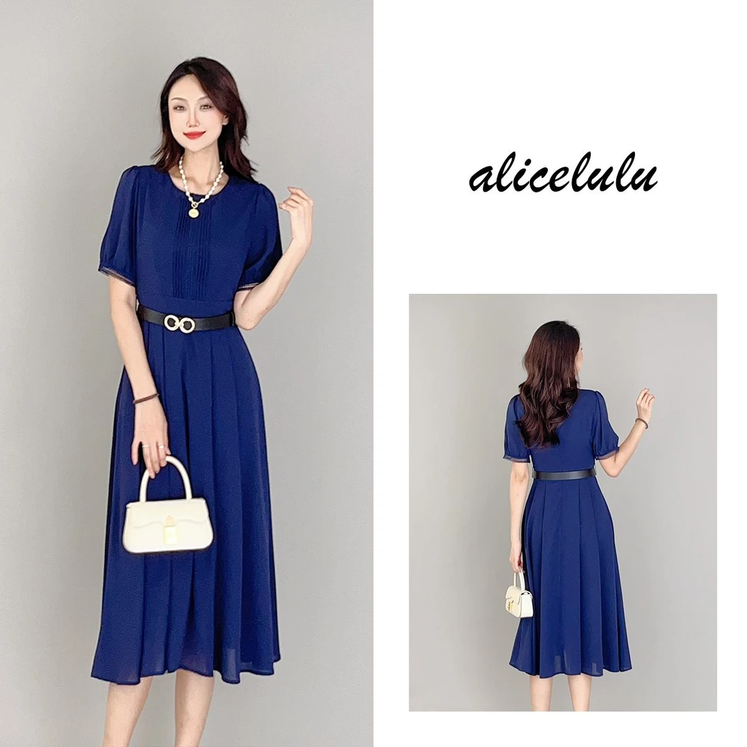 1 ALICE “丽人歌”连衣裙 优雅通勤 皮质腰带 S1033642Q