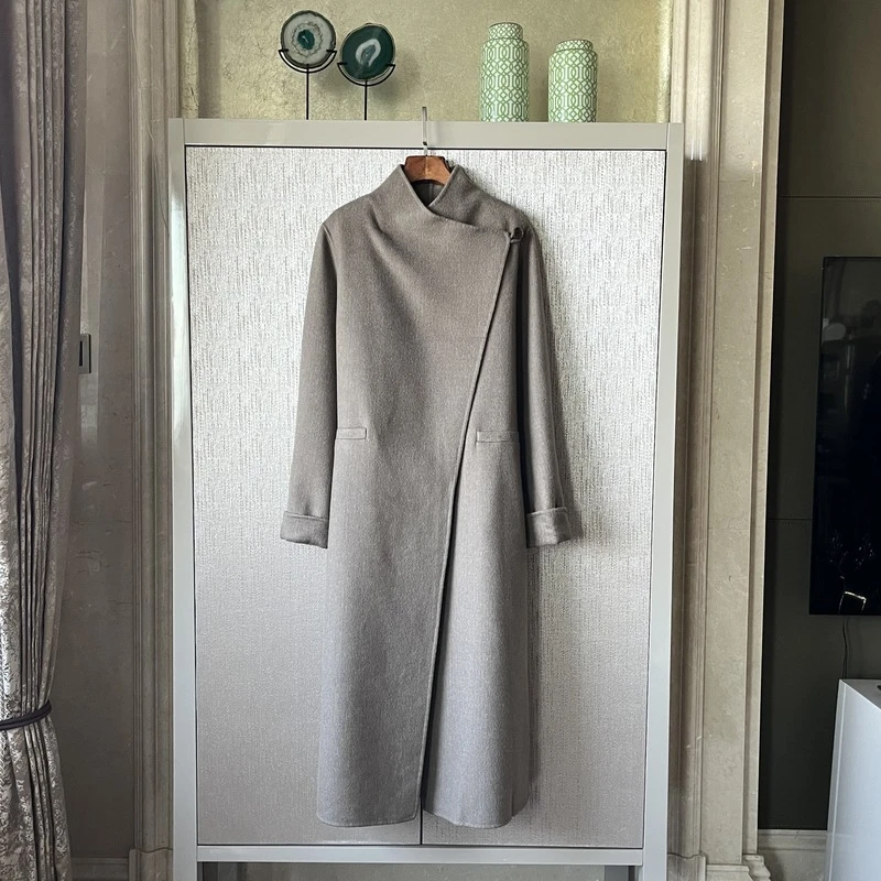 澳毛驼绒新疆棉毛呢外套中长款时尚休闲