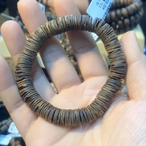 沉香手串海南莺歌绿沉水片珠单圈1.0/12克多样性发一