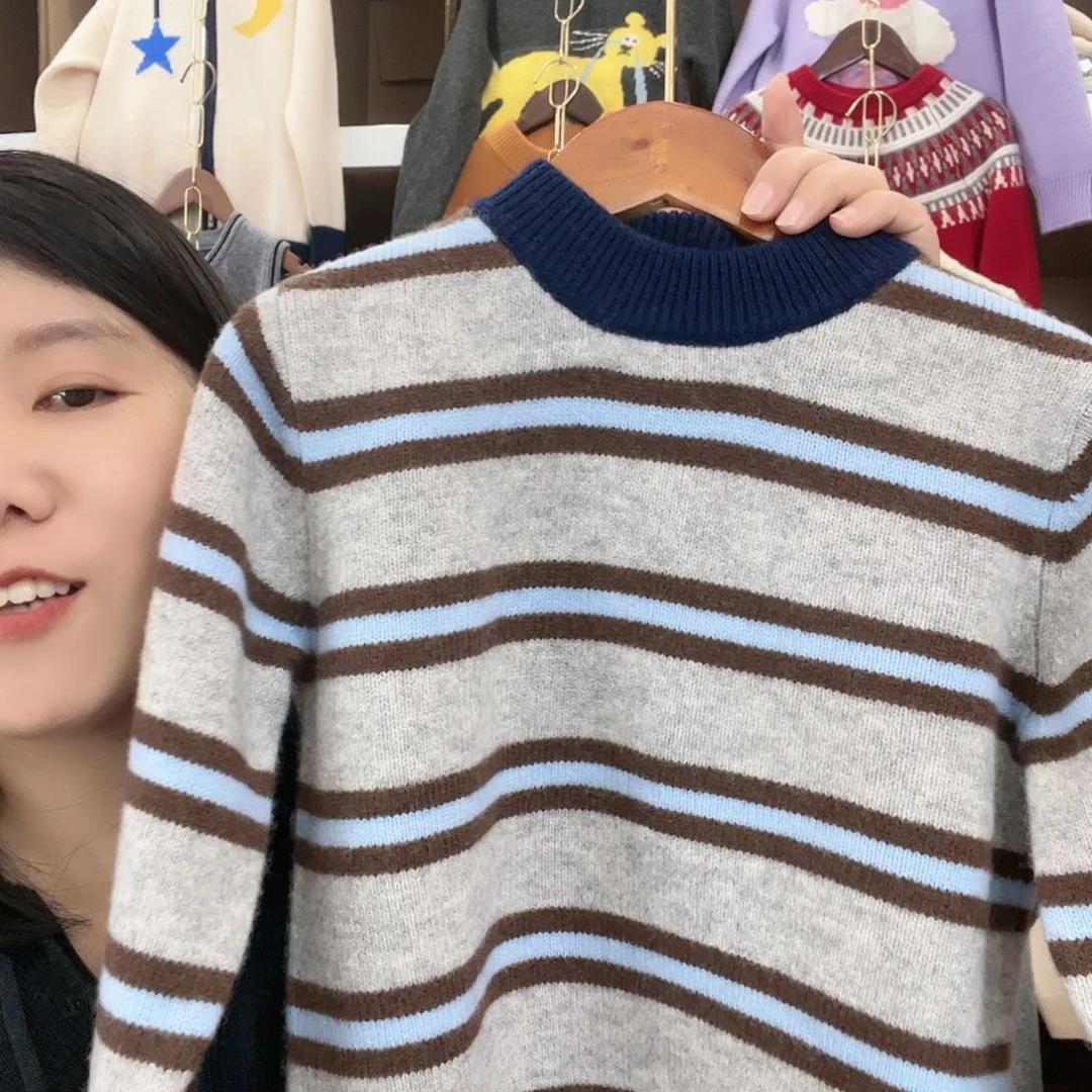 儿童条纹蓝色130新款