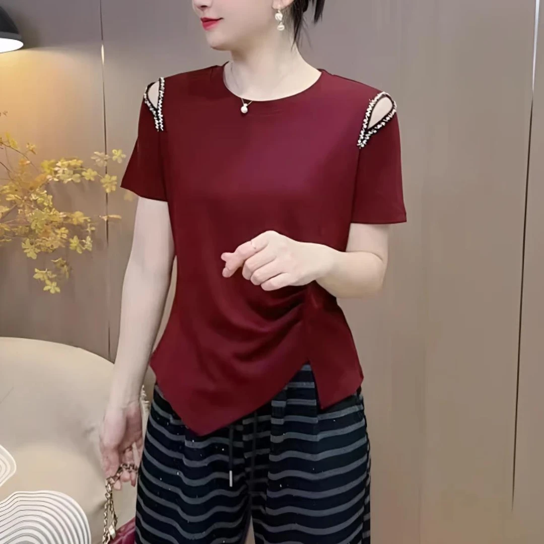 【T恤】春夏季高档新款上衣设计感时装女装服装0015[W]