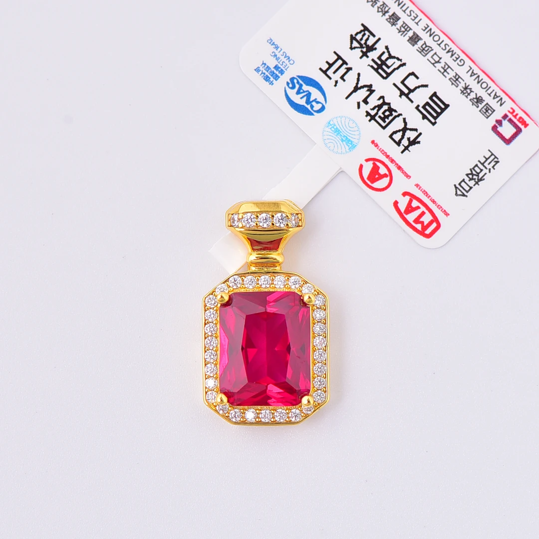 k黄缅红水贝高定轻奢经典款吊坠A727