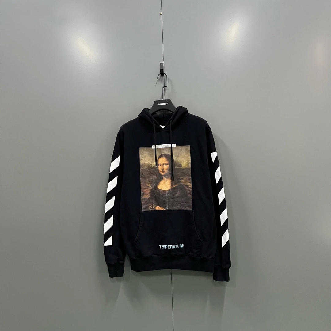99新 OFF-WHITE 718 015483 ow 蒙娜丽莎帽衫 S码