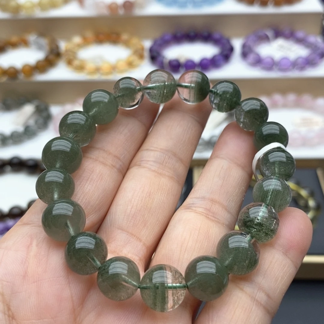 未镶嵌手链水晶千层绿幽灵10m