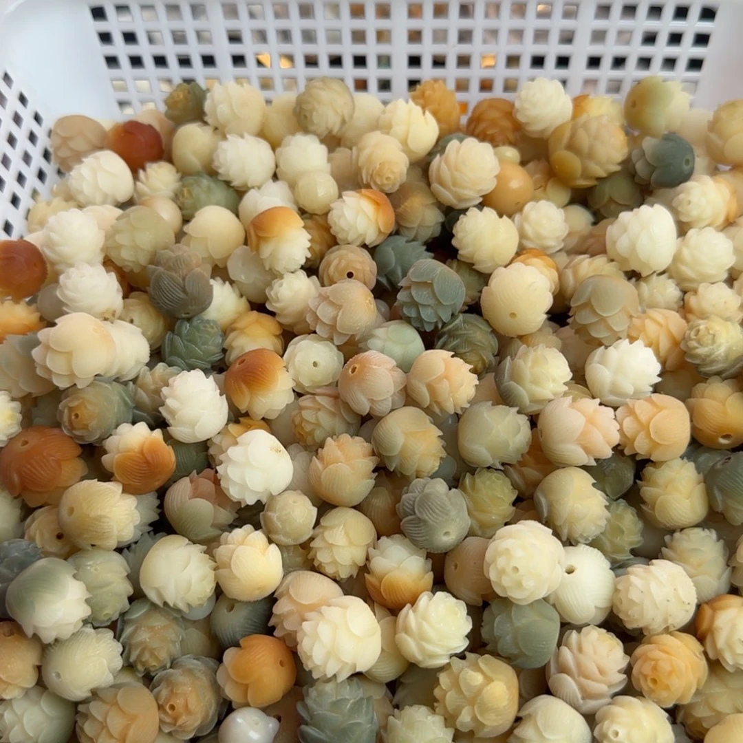 菩提根/象牙果吊坠瑕疵卡17/18多色莲花20颗