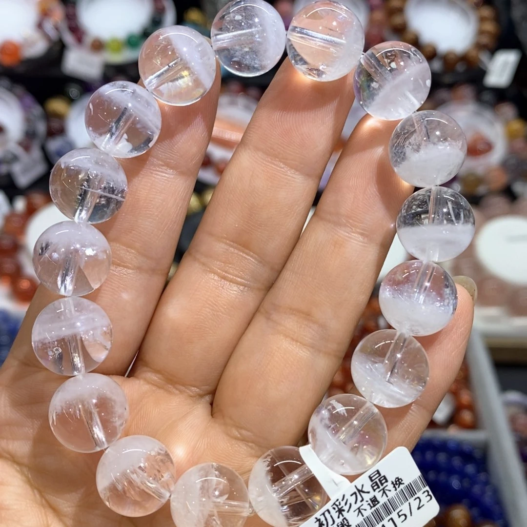水晶手串未镶嵌白幽灵聚宝盆12