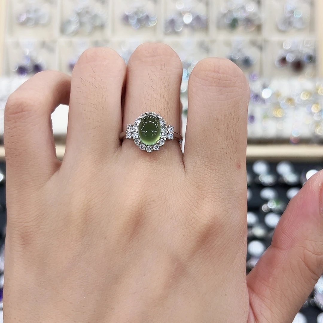 银S925镶嵌岫玉手链