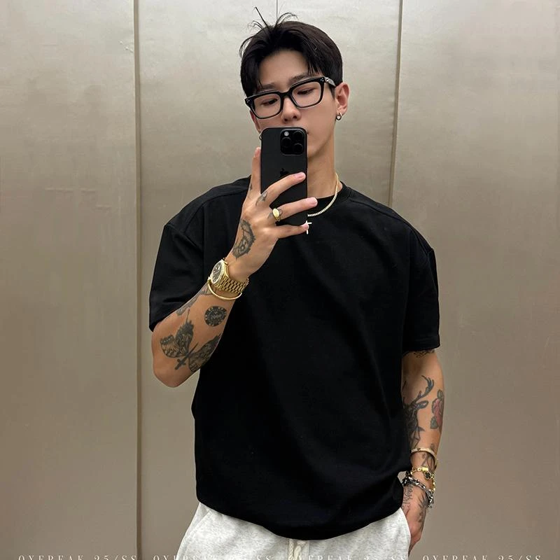 OXFREAK 「基础款 凉感抗菌」Boxy纯棉300G正肩短袖t恤男打底上衣