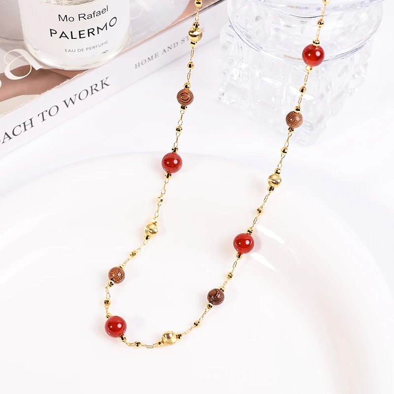 铜合金项链 新年满天星圆球项链女爆闪轻奢气质锁骨链高级感饰品