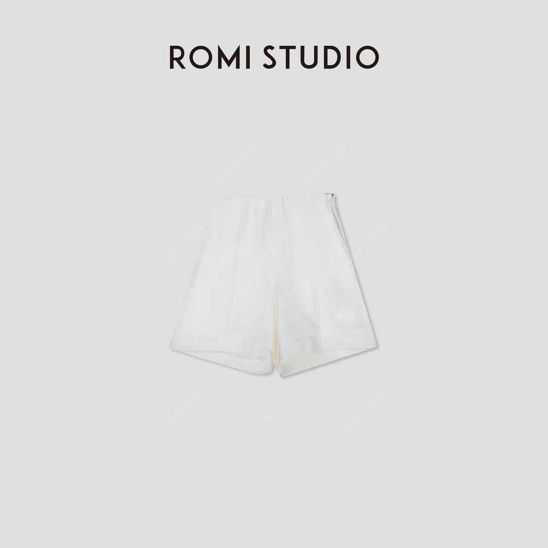 ROMI STUDIO“经典升级"百搭休闲慵懒夏季简约高腰薄款短裤 K3253