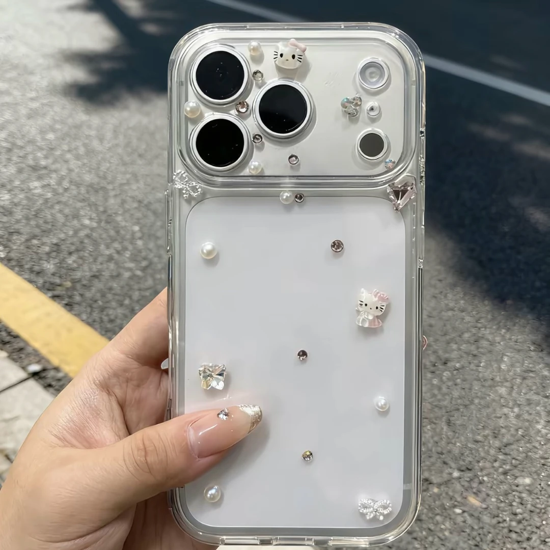 粉钻kitty猫蝴蝶苹果17promax/16/15/14手机壳防摔小众小红书同款
