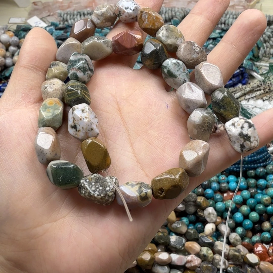 水晶珠宝半成品未镶嵌海洋碧裕切面一条