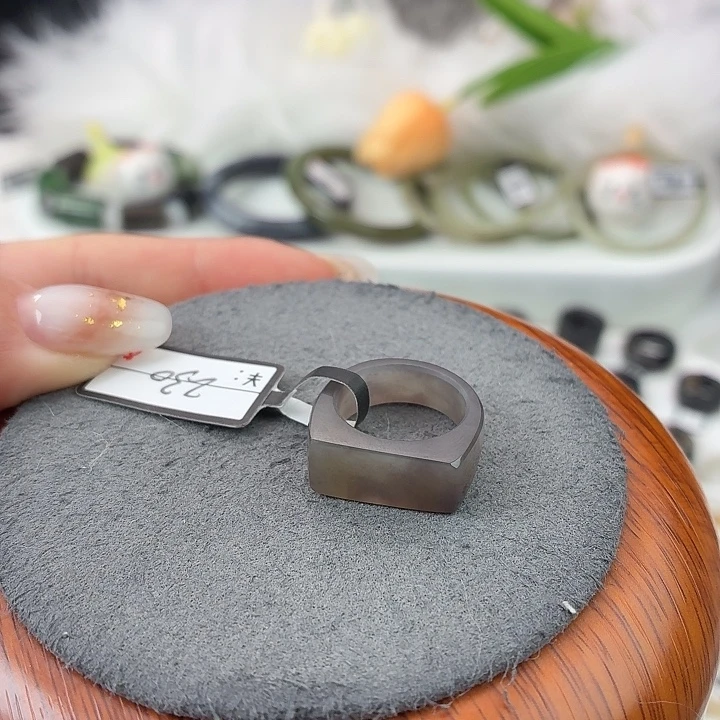 和田玉（糖玉）未镶嵌戒指S55帝王紫马鞍15.4