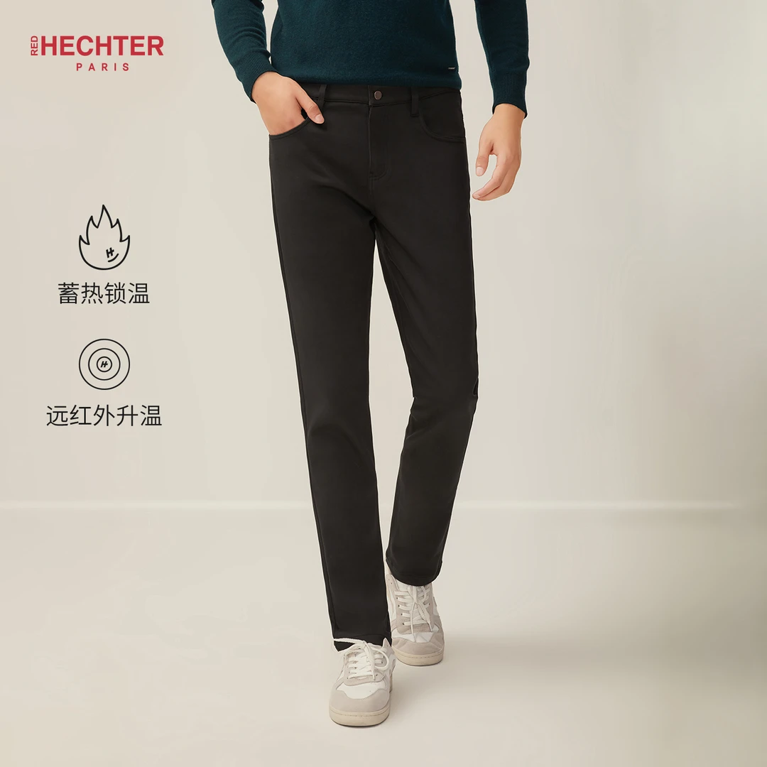 【12价新品暖燚绒4折】HECHTER男士秋冬加绒直筒休闲长裤TP32014