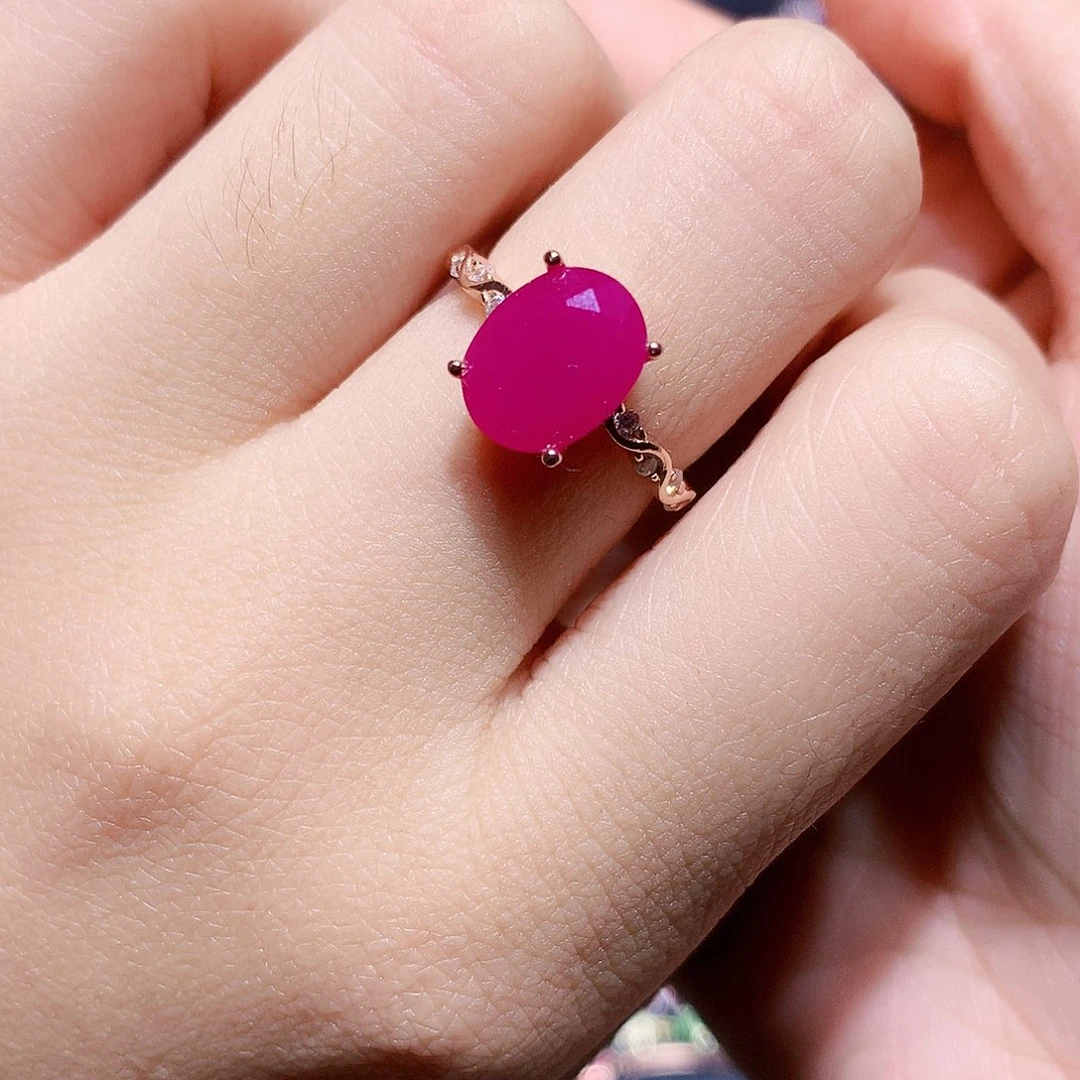 银S925镶嵌戒指红宝石