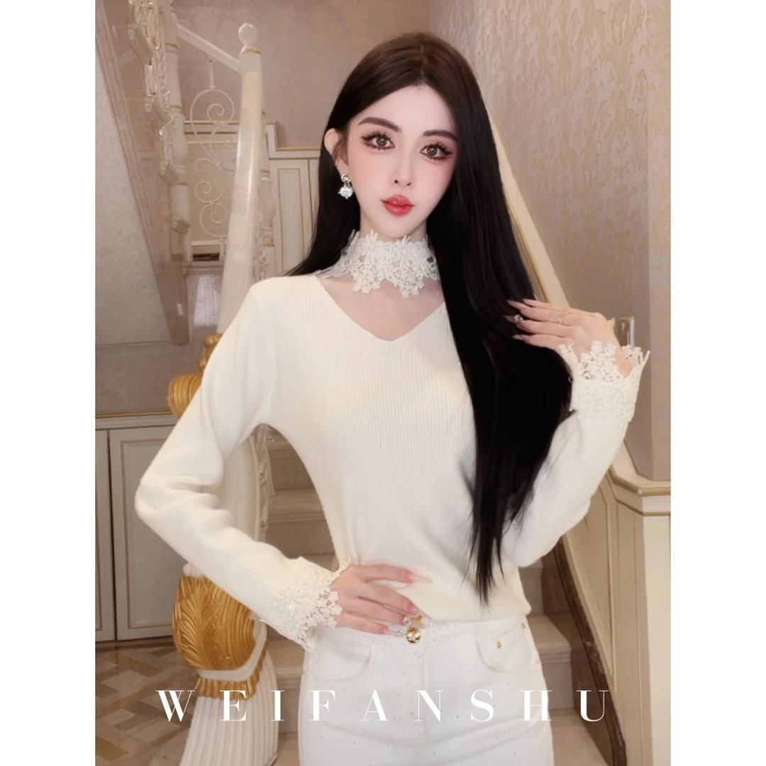 WEIFANSHU/魏凡舒【珍妮花园】秋冬新款时尚百搭气质温柔针织毛衣