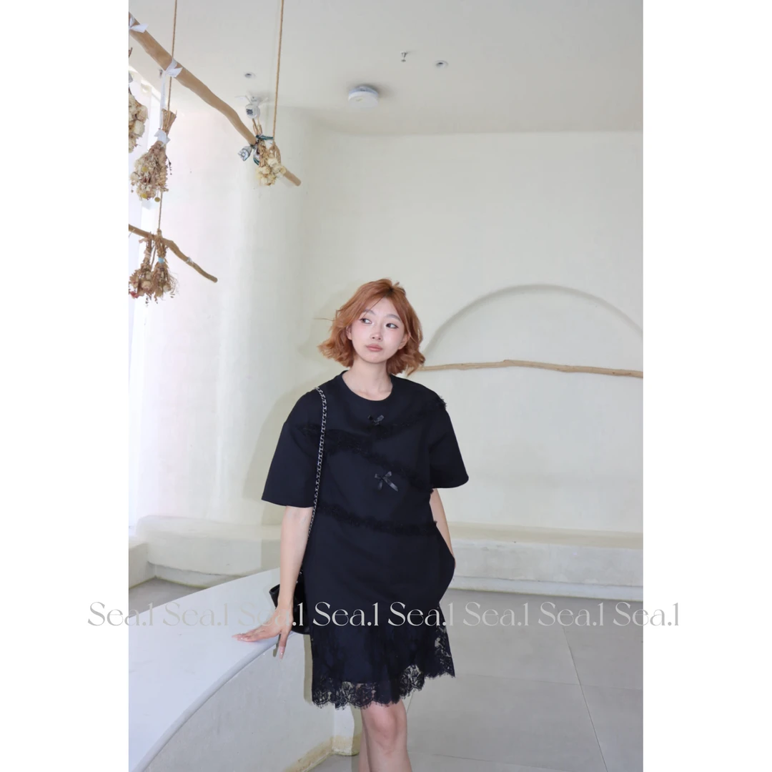 SEA.1 蝴蝶结木耳边 T桖2025年夏季新款爆款小衫女装