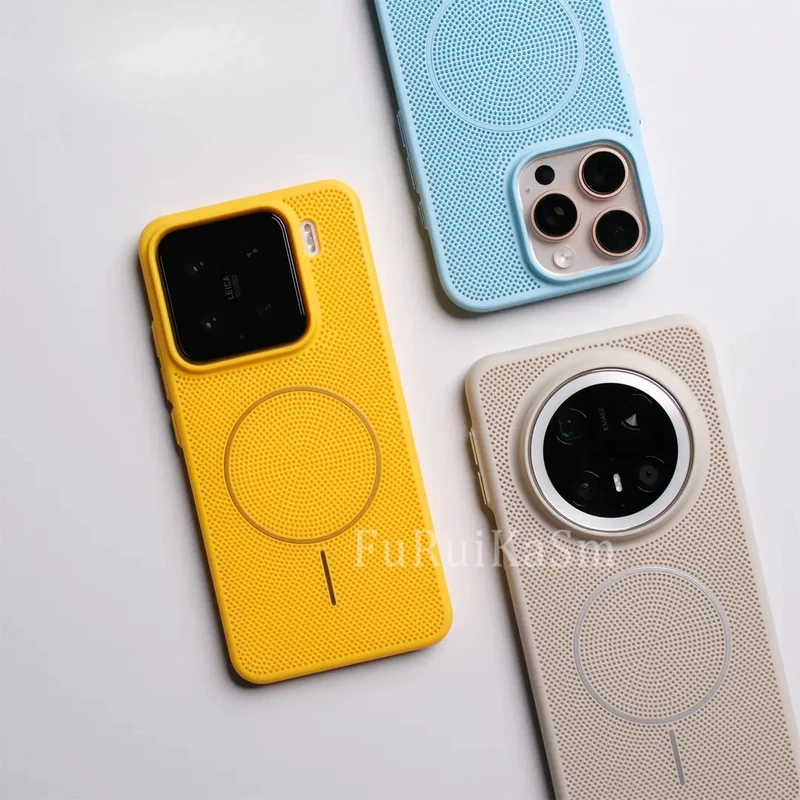 夏天限定散热细磁吸时尚适用小米15手机壳华为mate70防摔苹果16硬