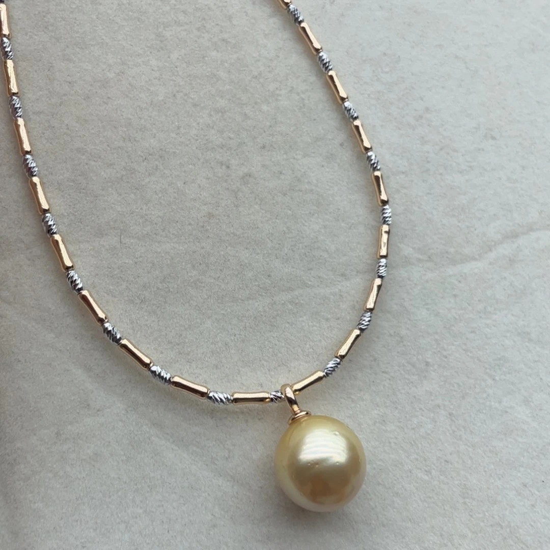 银S925镶嵌海水珍珠颈饰A8