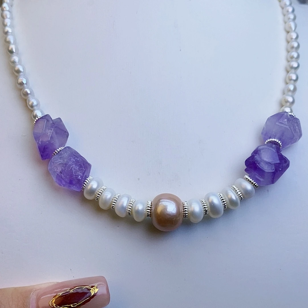 淡水珍珠颈饰银S925镶嵌