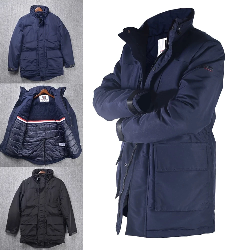 外贸零下抗寒保暖防风冬男加厚加绒中长工装派克燕尾棉衣立领棉服