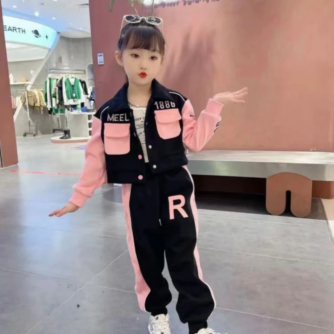 女童装春装工装休闲套装时髦洋气2025新款儿童春秋款中大童两件套