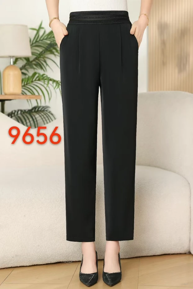 宽松薄款夏季休闲裤九分小脚9656