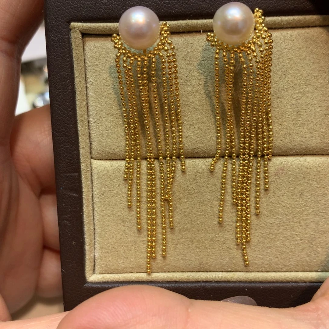 海水珍珠耳饰银S925镶嵌