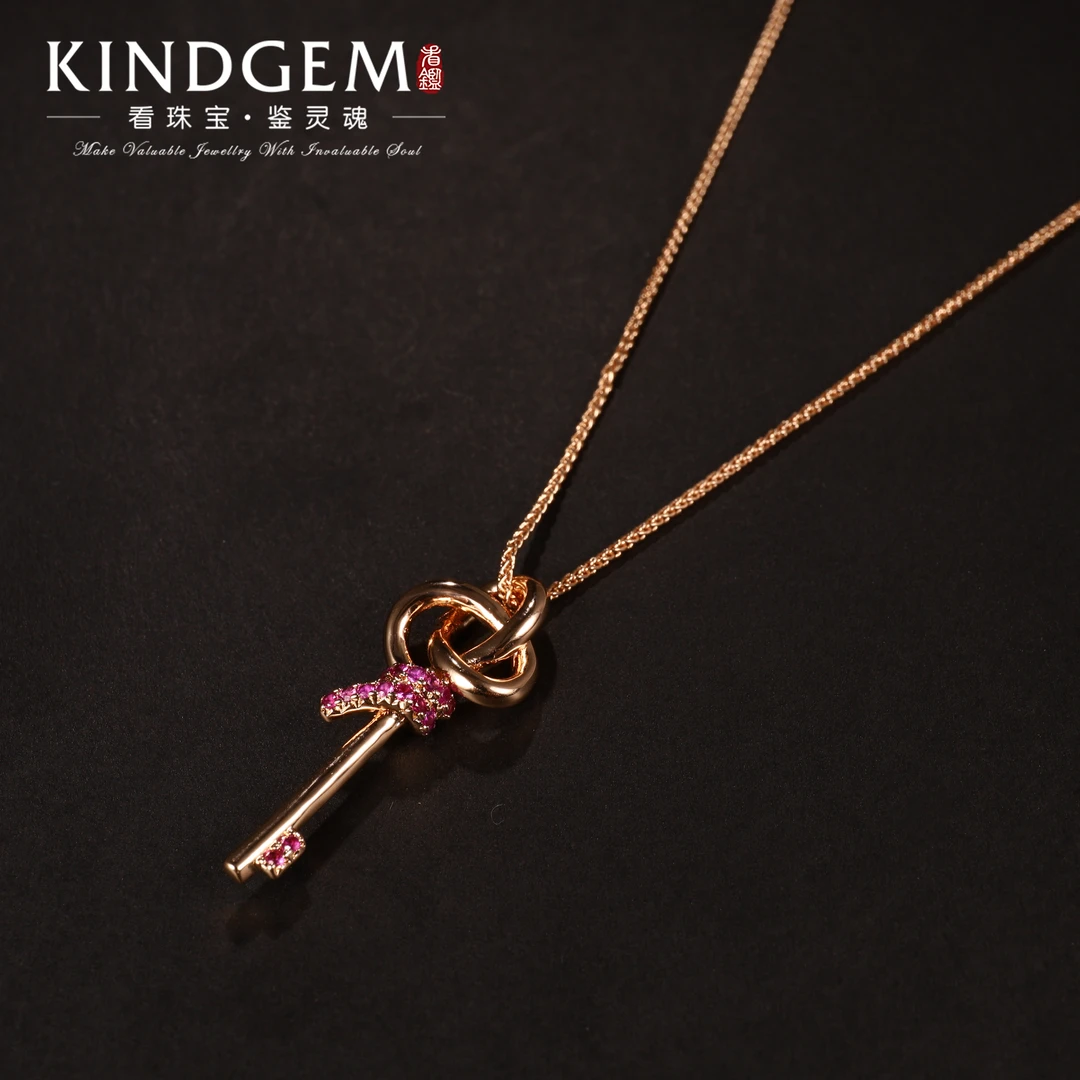 合金项链 优雅时尚钥匙镶嵌项链坠链（48cm）C-29496