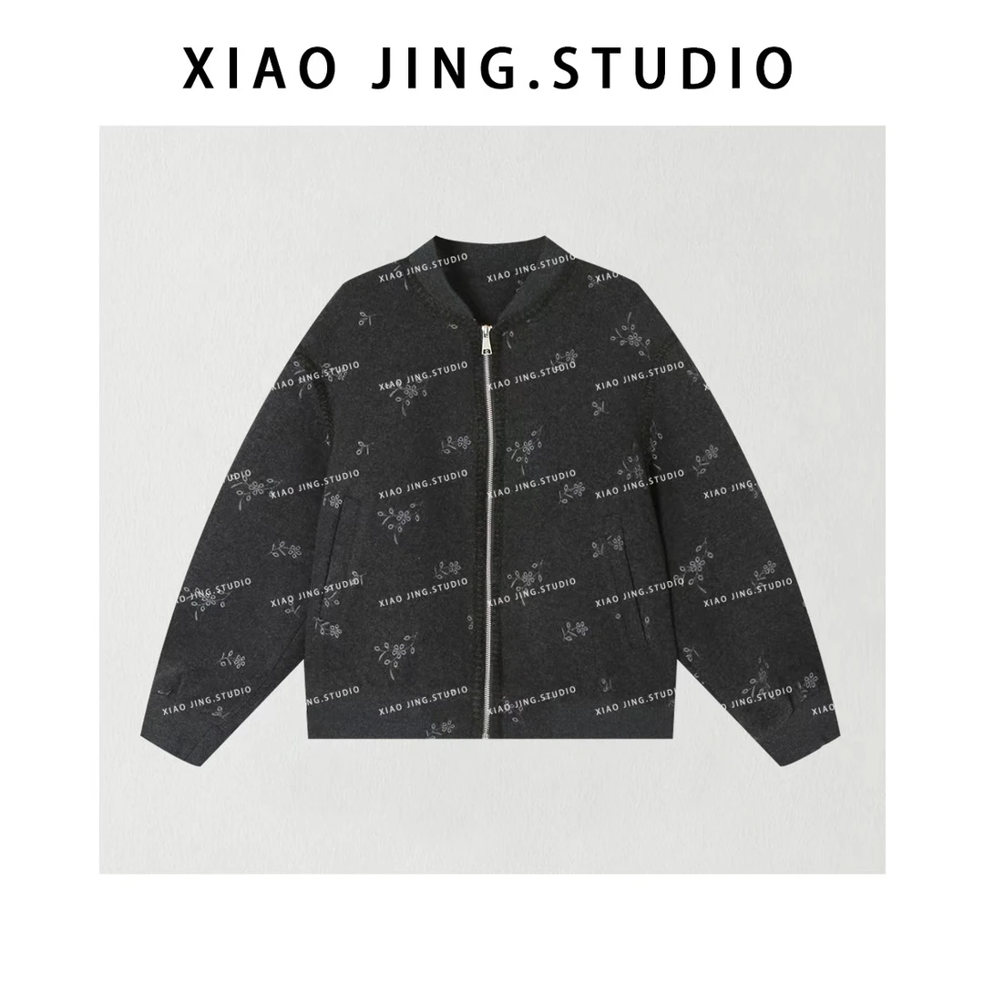 小静静一会【小花刺绣外套】2025秋季新款厚实感百搭外套2509C6139