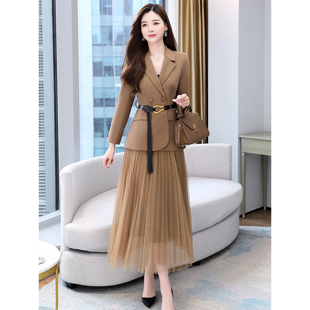 时尚气质显瘦套装女装2024年秋季上新气质通勤风收腰显瘦纯色立体