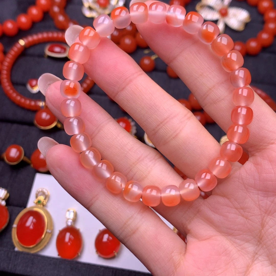 【闪购商品】未镶嵌手串南红玛瑙保山南红原矿冰飘手串