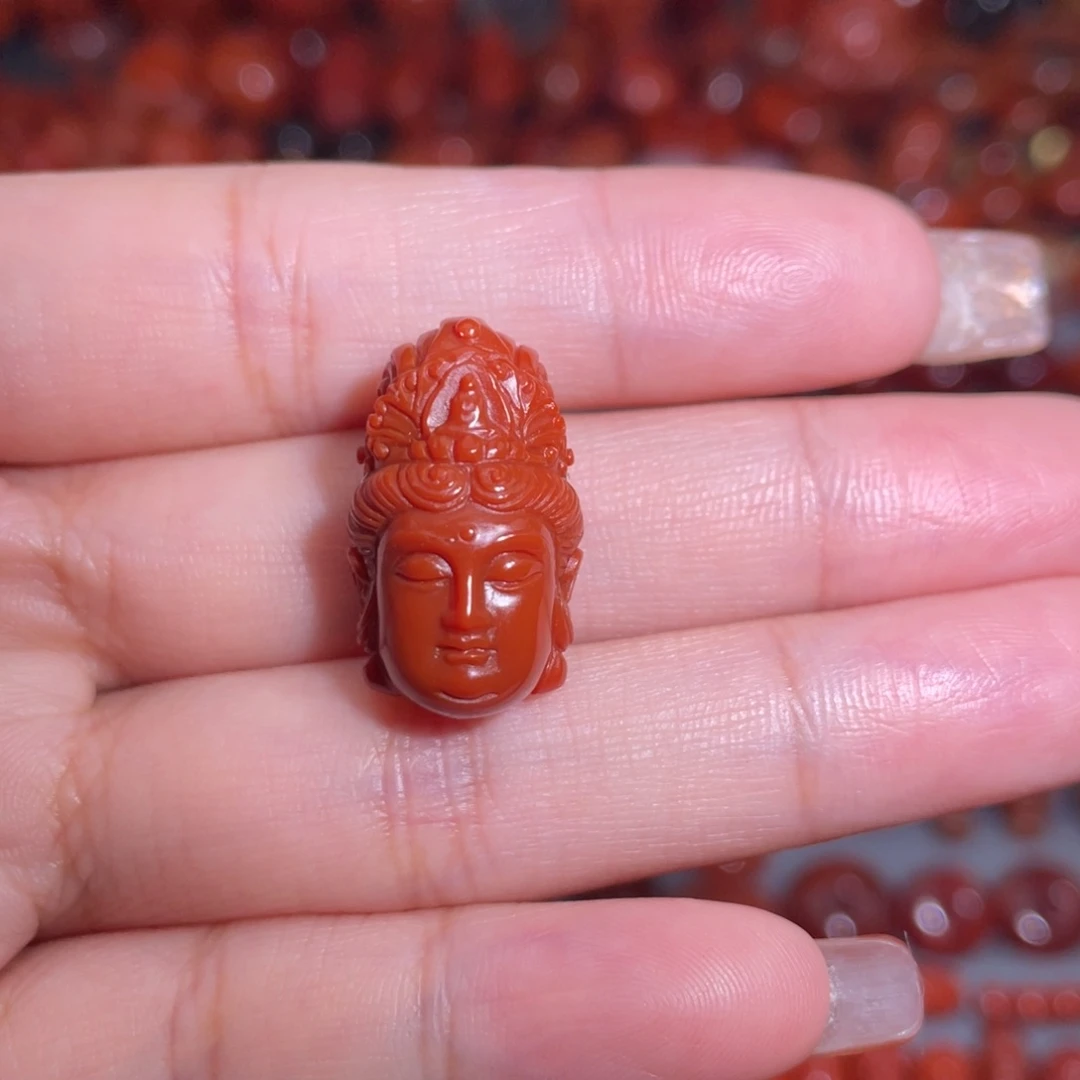 南红玛瑙未镶嵌苏工雕刻观音头
