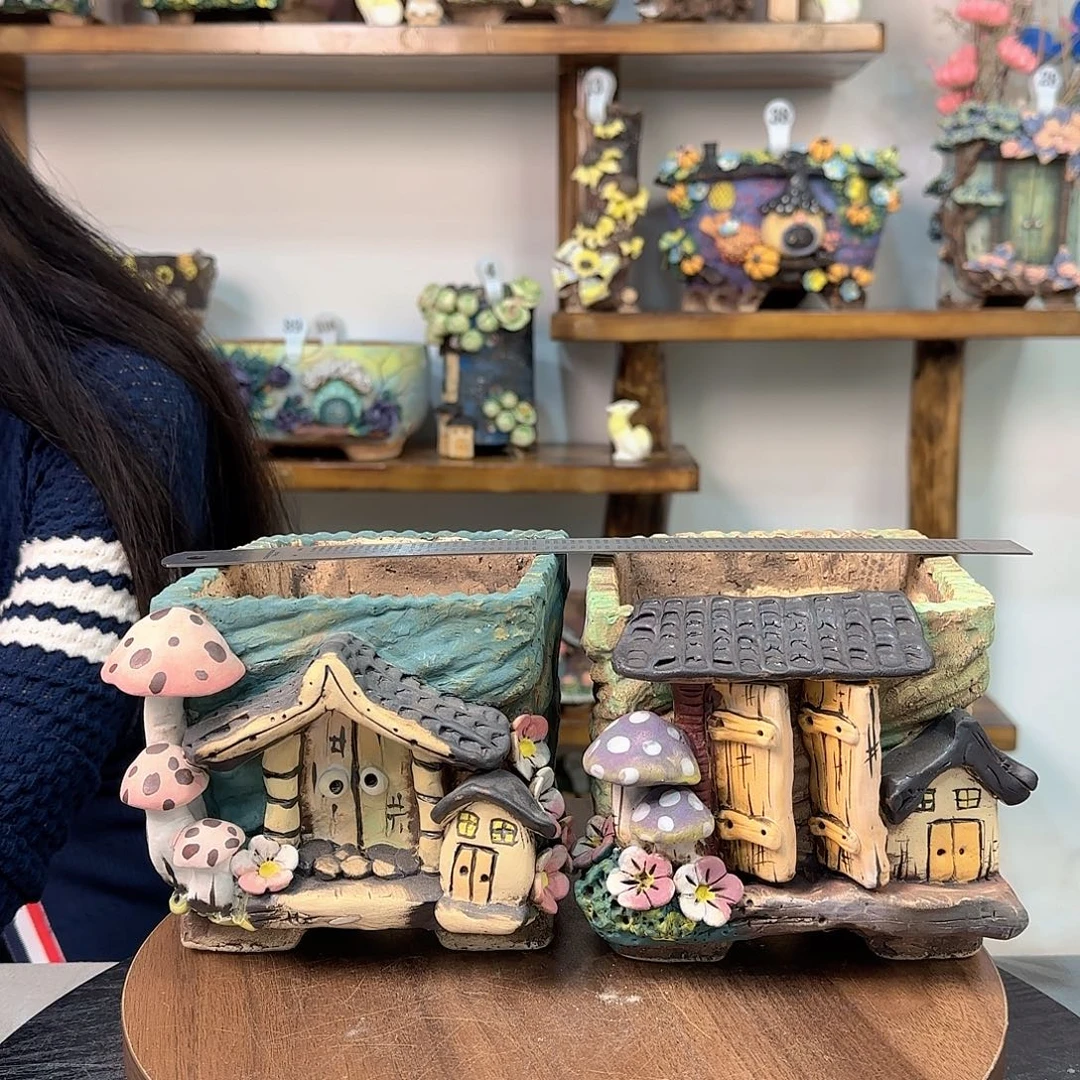 一***风本默花器麦饭石花盆