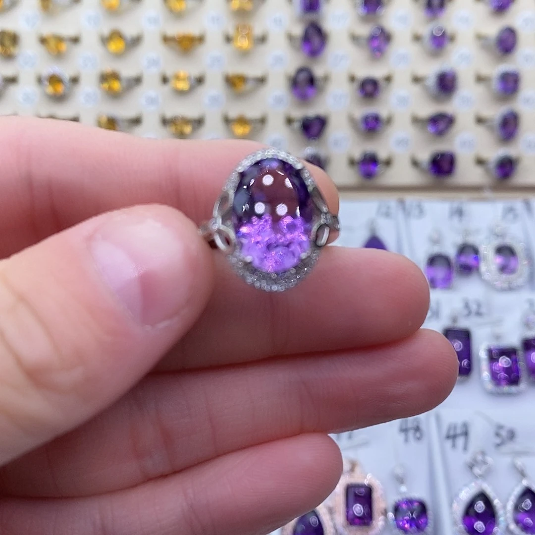紫晶纯天然紫水晶银S925镶嵌给***楠